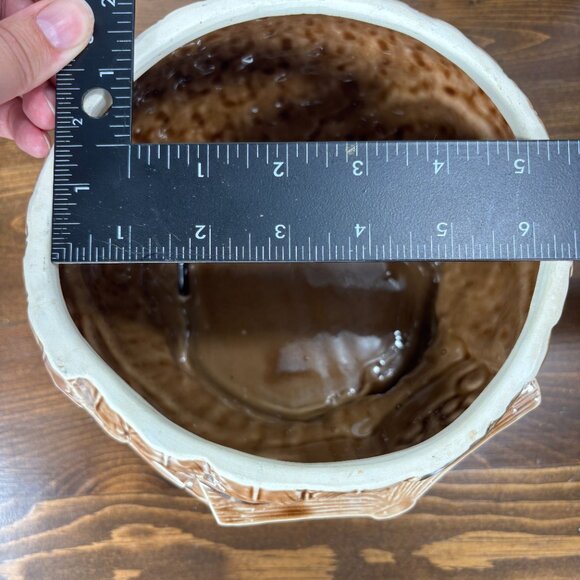 Vintage Owl Cookie Jar Retro Pottery Kitchen Canister Wise Owl Teacher - Picture 15 of 16